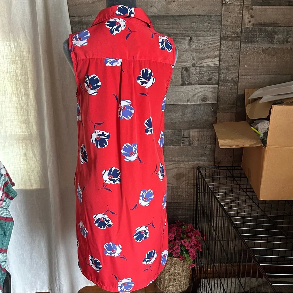 Banana Republic Red Floral Midi Dress - Picture 4 of 8